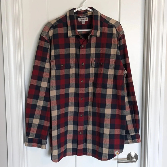 Carhartt Heavy Cotton Flannel Plaid sz XL - Picture 1 of 8